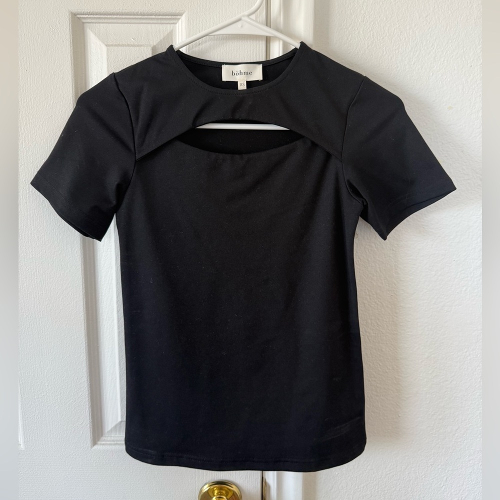 SOLD - Böhme Black Women’s Shirt with Cutout